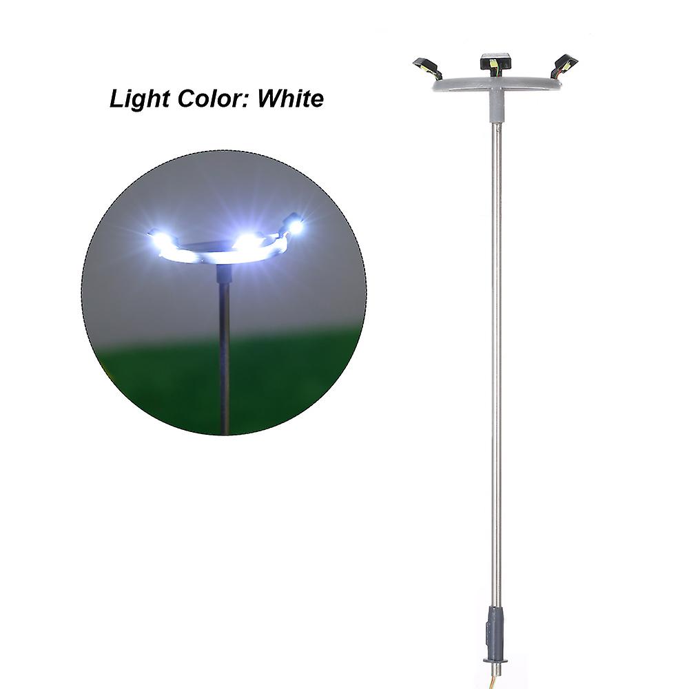 5pcs Model Street Lights Layout Lamppost Railway Train Garden Playground Scenery Led Lamp Lighting 1:100 Scale 125mm  Style 4