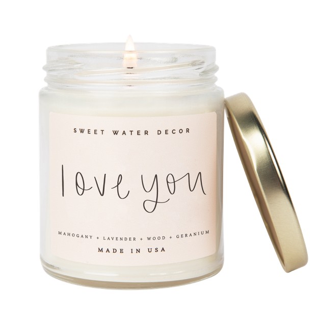 Sweet Water Decor Love You 9oz Clear Jar Soy Candle