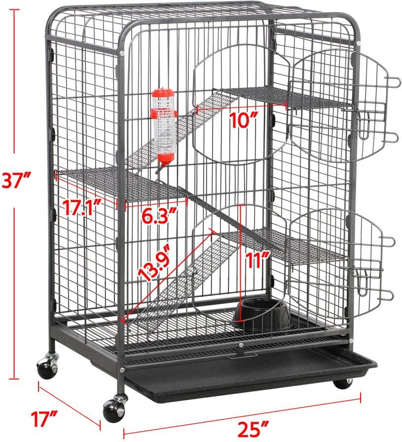 Yaheetech 37-in Small Animal Pet Cage， Black