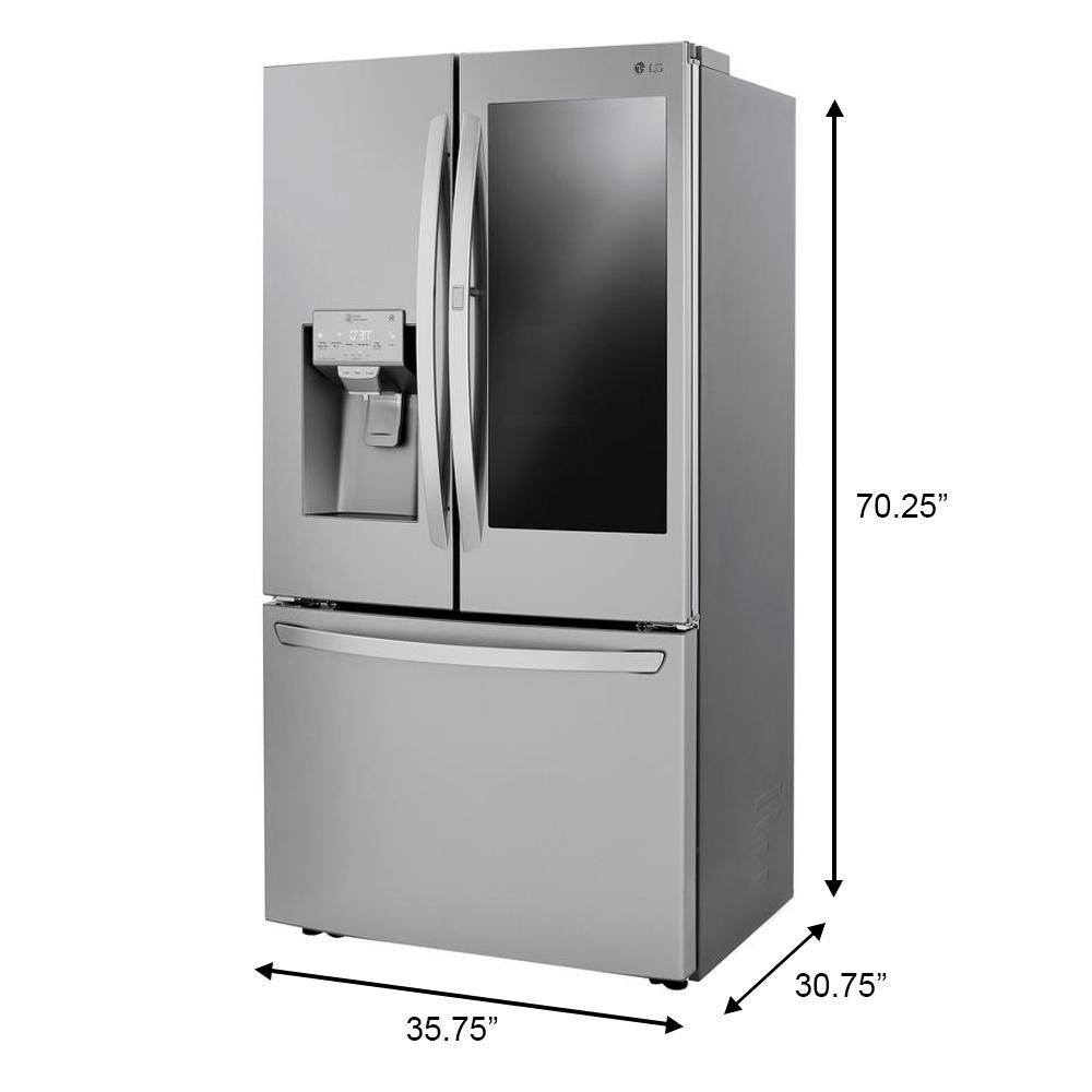 LG 23 cu. ft. French Door Smart Refrigerator w InstaView Dual and Craft Ice in PrintProof Stainless Steel Counter Depth LRFVC2406S