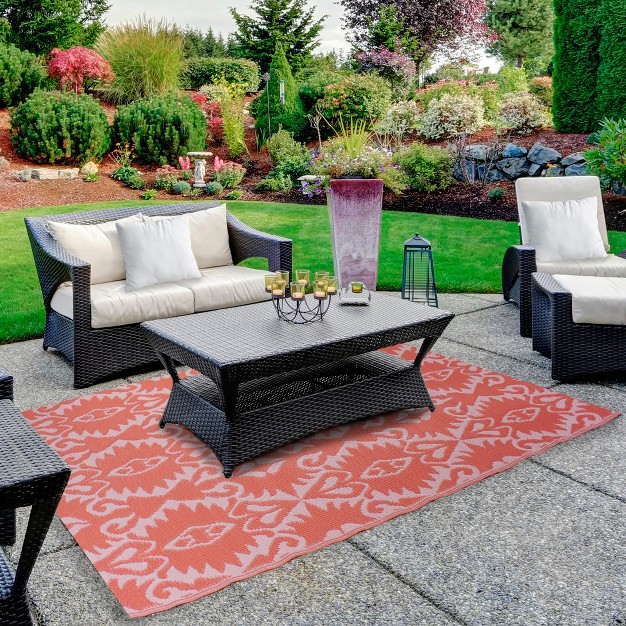 Northlight 4 x27 X 6 x27 Pink Abstract Pattern Rectangular Outdoor Area Rug