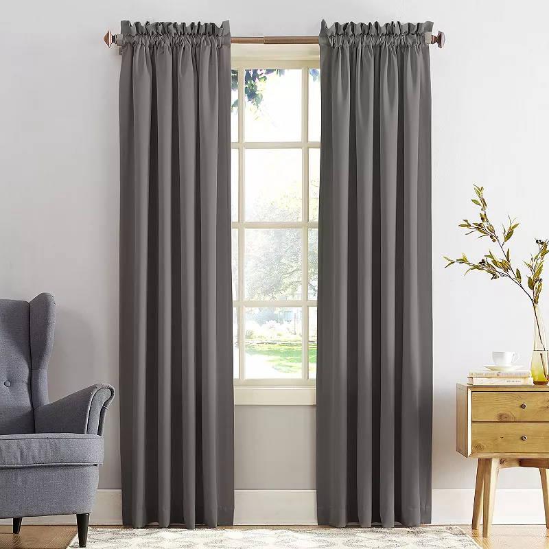 Sun Zero Gramercy Room Darkening Rod Pocket Curtain Panel