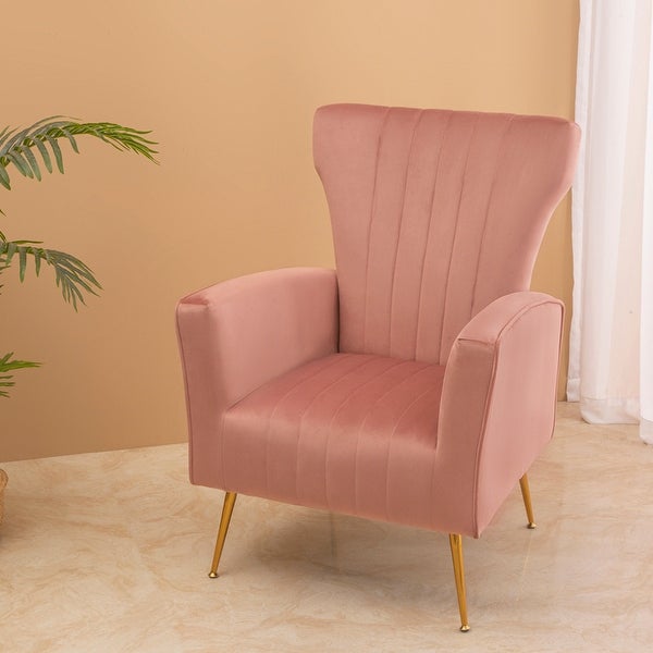 Modern Contemporary Velvet Single Sofa Chair， Upholstered Accent Chair with Gold Legs， Comfy Leisure Chair， Side Chair， Armchair