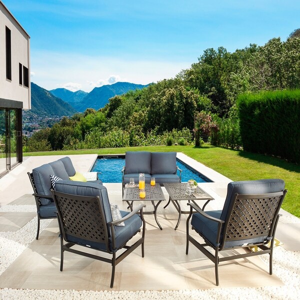 PATIO FESTIVAL 6Piece Outdoor Metal Conversation Set