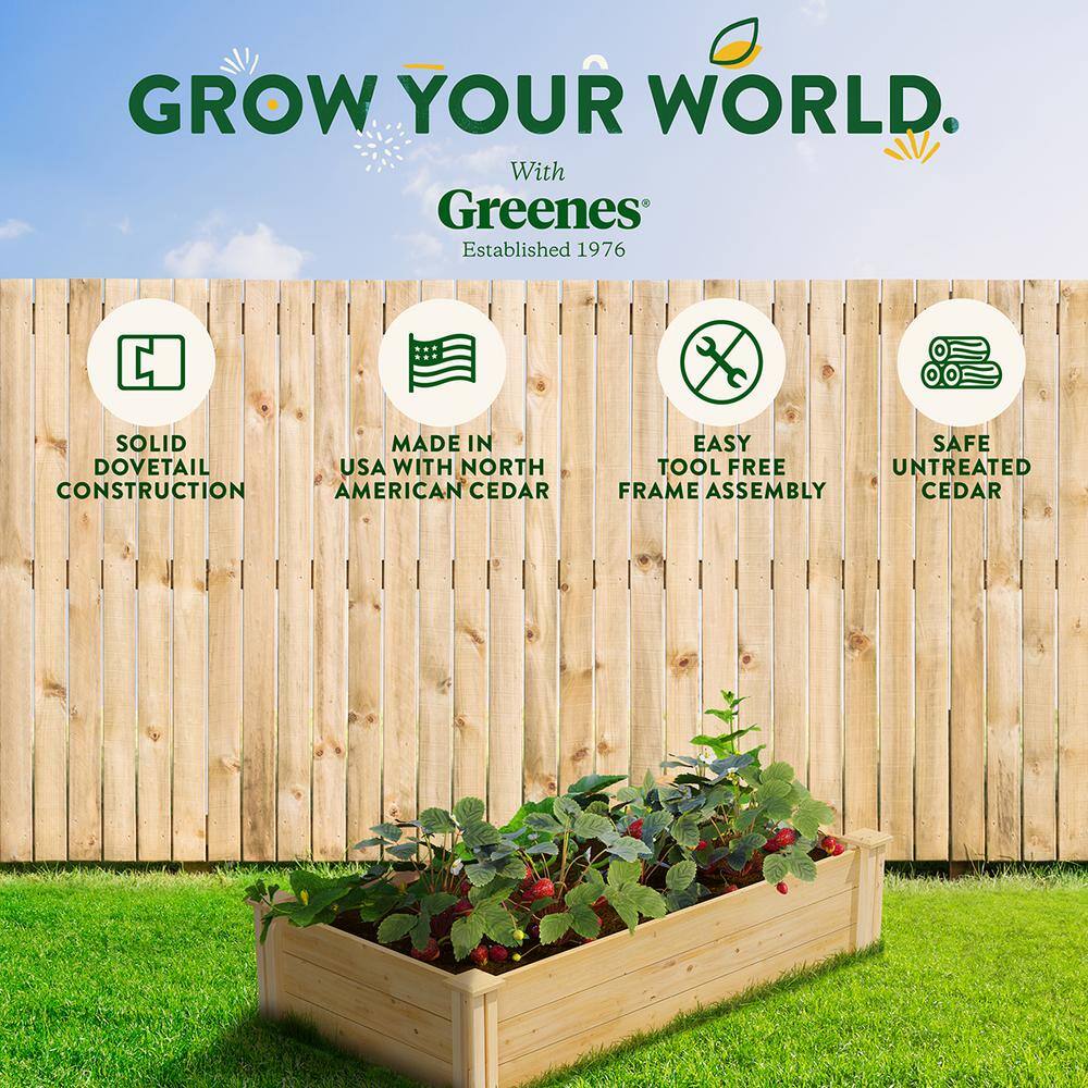 Greenes Fence 2 ft. x 4 ft. x 10.5 in. Original Cedar Raised Garden Bed RC24484T