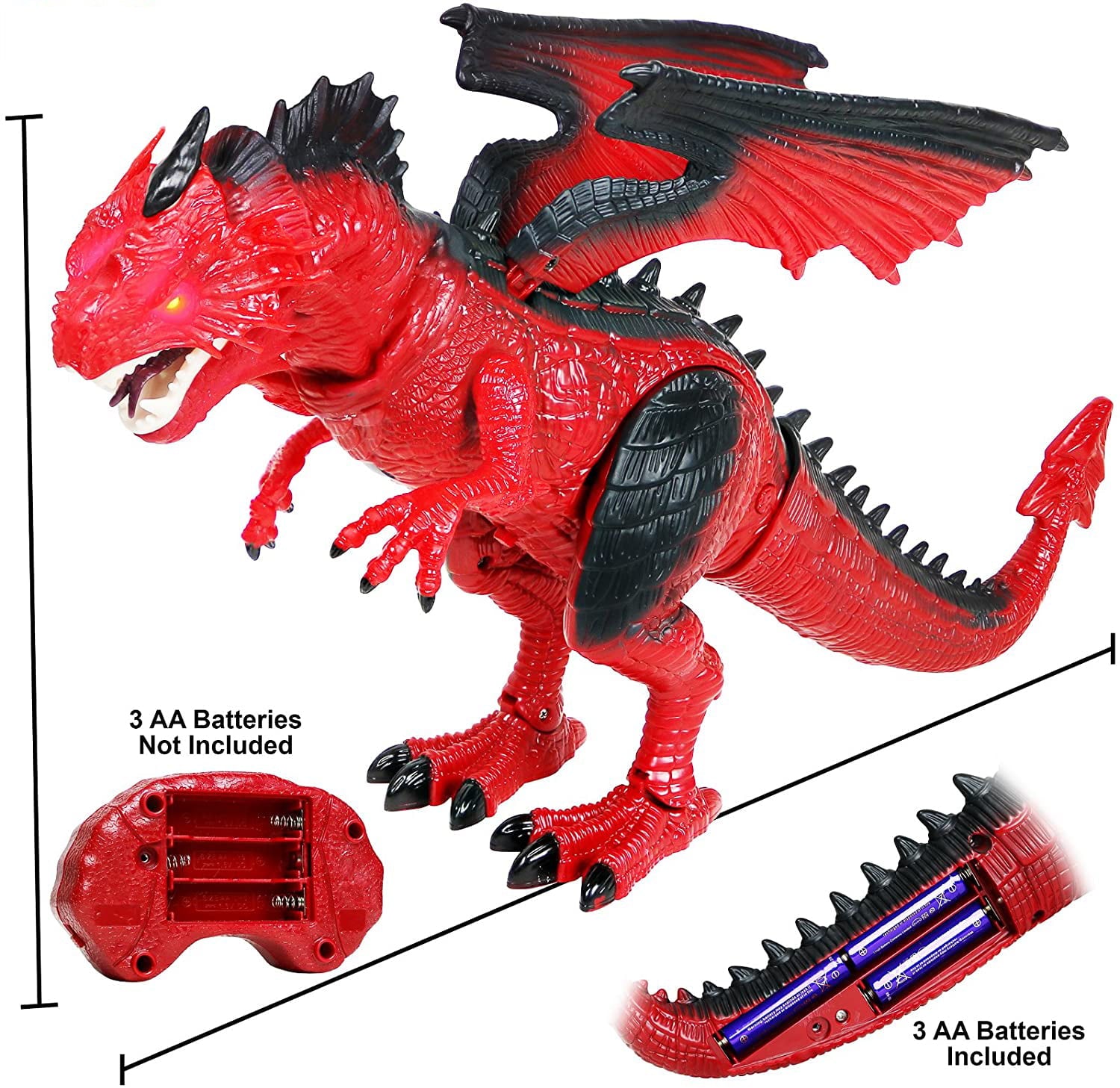 Allaugh Infrared RC Dinosaur Toys Remote Control Dragon Shaking Head Walking Spray Kids Toy Gift