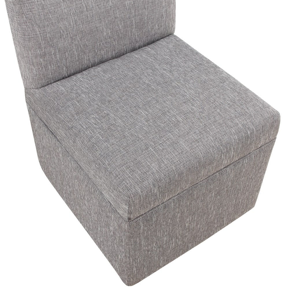 Modern Upholstered Castered Chair in Ashen for Kitchen Counter and Dining Room