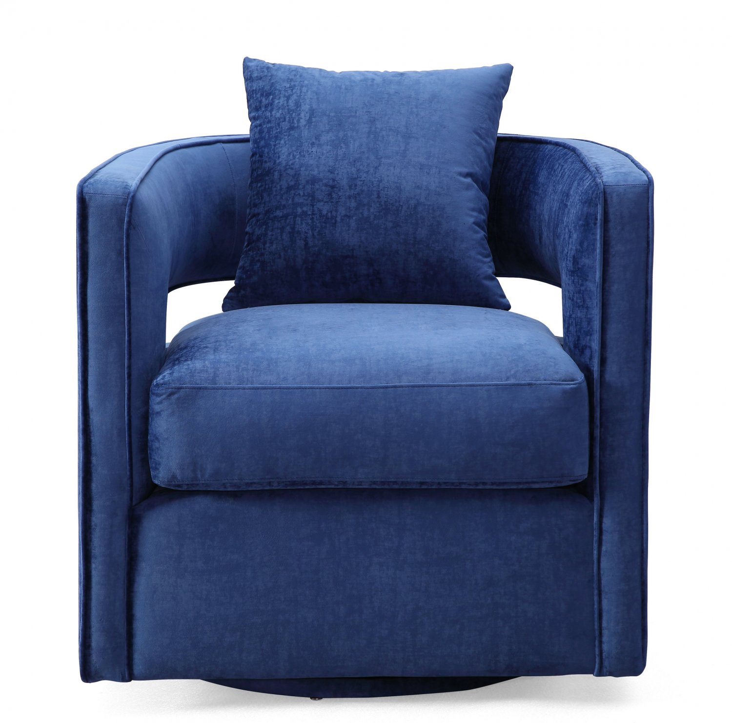 TOV Furniture Kennedy Navy Velvet Swivel Chair