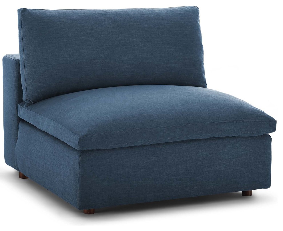 Commix Down Filled Overstuffed 4 Piece Sectional Sofa Set  Azure   Transitional   Sofas   by Homesquare  Houzz