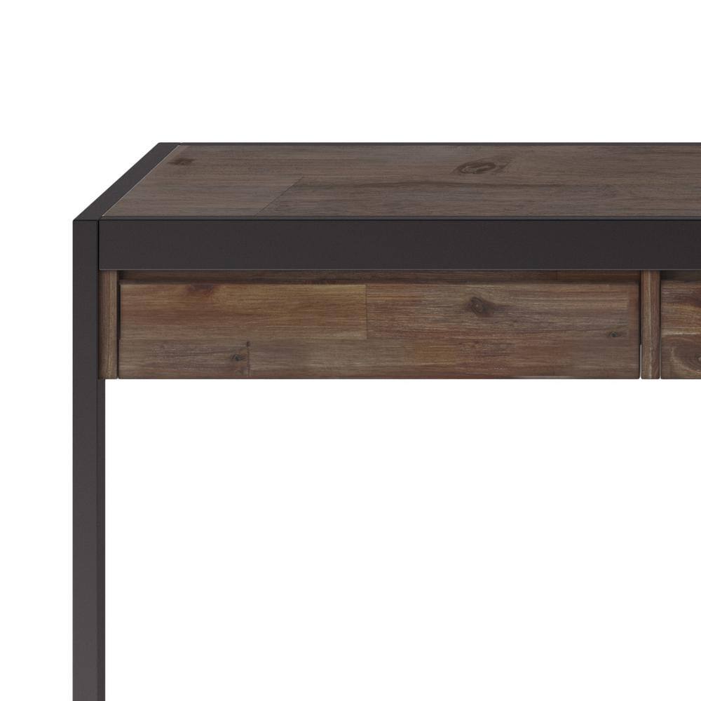 Simpli Home Erina Solid ACACIA Wood Industrial 72 in. Wide Large Desk in Rustic Natural Aged Brown AXCERN52-RNAB