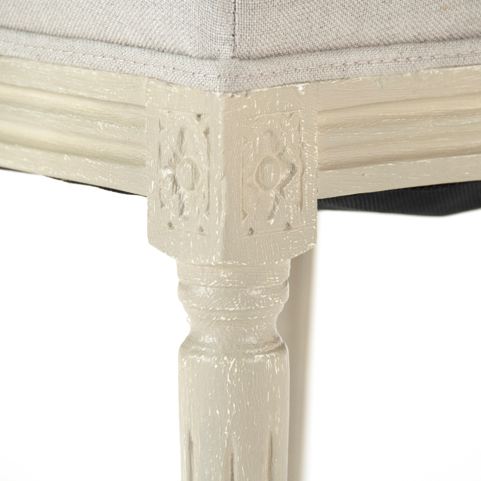 Medallion Side Chair  Natural Linen  Gray Birch   French Country   Dining Chairs   by Zentique  Inc.  Houzz