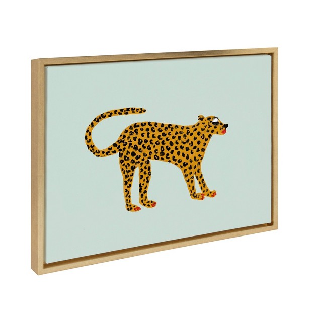 X 24 quot Sylvie Glam Cat By Bouffants And Broken Hearts Framed Wall Canvas Gold Kate amp Laurel All Things Decor