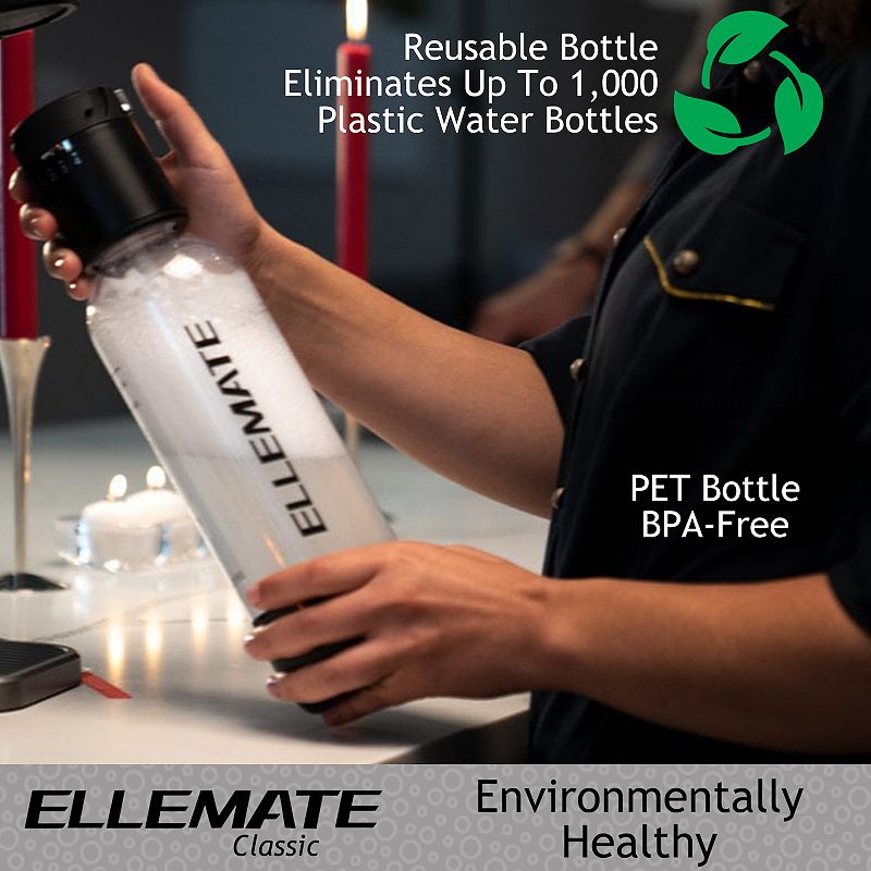 Ellemate Classic Carbonated Drink Maker， Seltzer Water with One-Push Fizz Technology， Cordless Carbonation for Bubbly Water