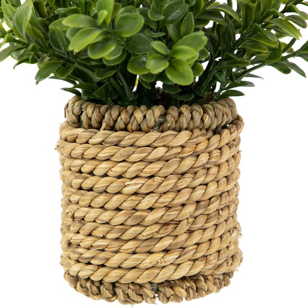 Artificial Milan Leaf Bush In Rattan Basket