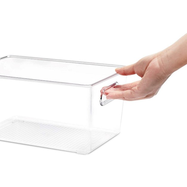 Mpm 4 Packs Transparent Plastic Bins Storage Box Deep Plastic Bins Great Organization For Home Storage Kitchen Cabine