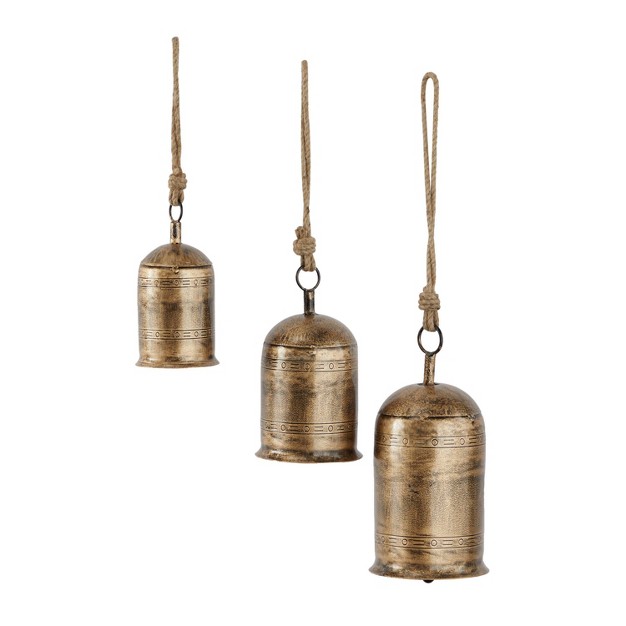 Set Of 3 Metal Bohemian Bell Olivia amp May