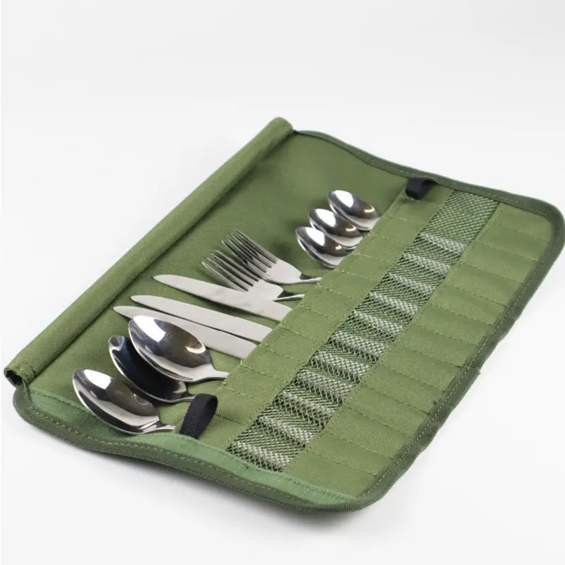 Portable Cutlery Bag Outdoor Picnic Tableware Organizer Home Dinnerware Storage Bag Utensil Pouch Case