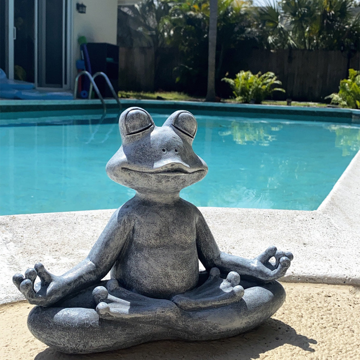 Goodeco Meditating Original Zen Yoga Frog Figurine Statue,Unique Gift Idea,Garden Sculpture Indoor/Outdoor,Patio,Yard or Lawn,12.5"x4.9"x10"