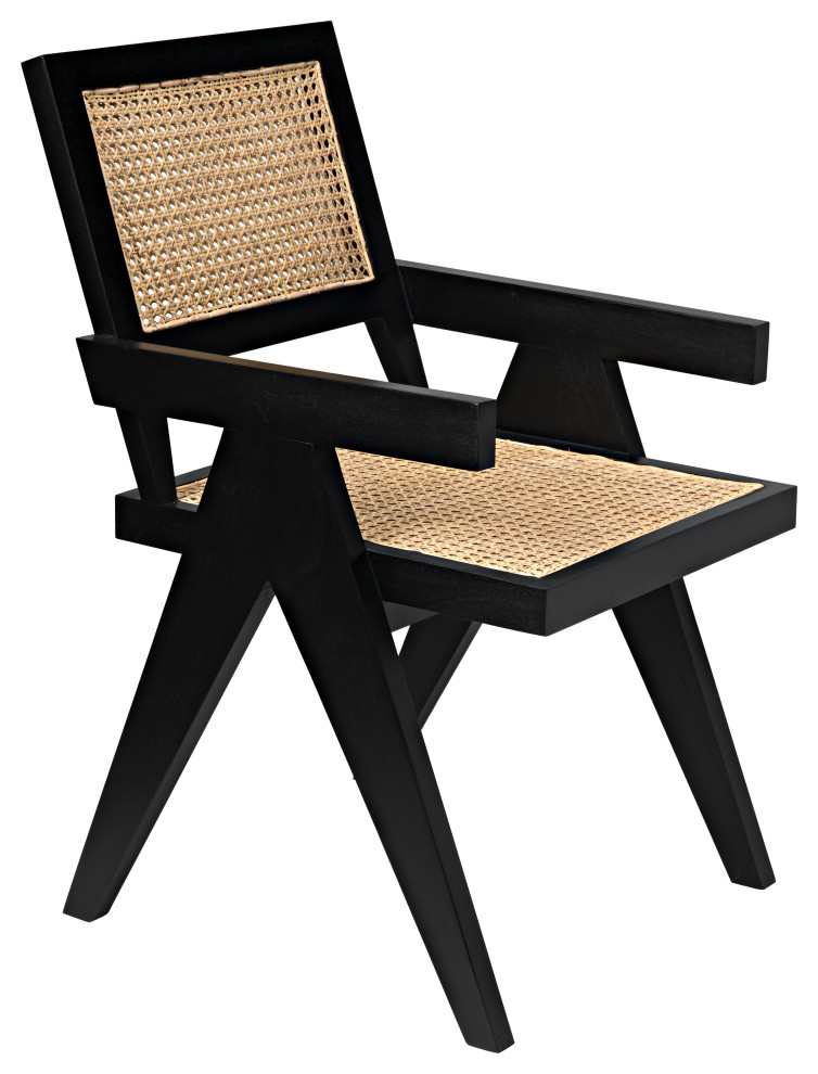 Jude Dining Chair  Black  Caning  35 quotH (GCHA278B YUU6013JWK)   Tropical   Armchairs And Accent Chairs   by HedgeApple  Houzz