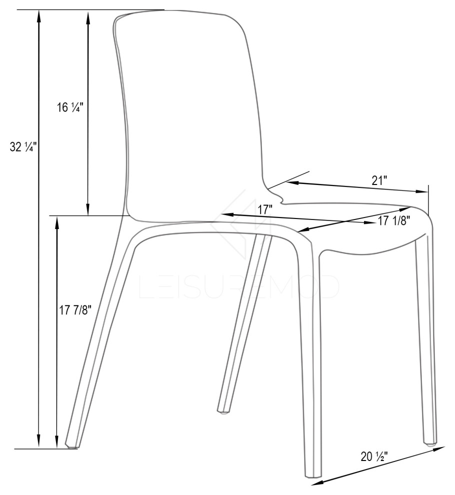 LeisureMod Murray Modern Dining Chair  Set of 4 Black   Contemporary   Dining Chairs   by Uber Bazaar  Houzz