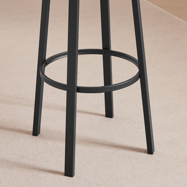 2Pcs Industrial Style Oval Bar Stools with Metal Legs