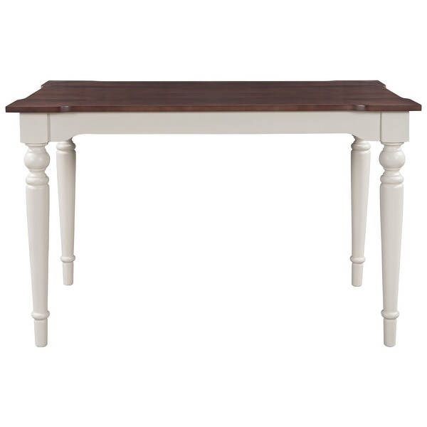 Wood Retro Classical Dining Table， Cherry Top+White Legs