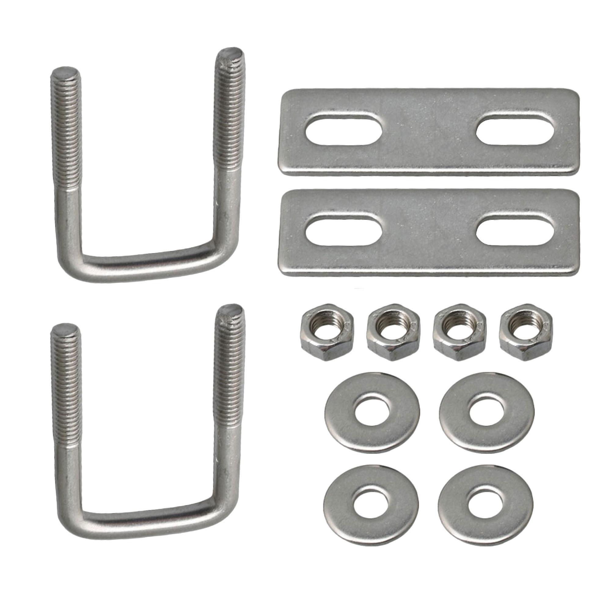 304 Stainless Steel Square U-Bolts M6 Kit with Nuts Frame Straps