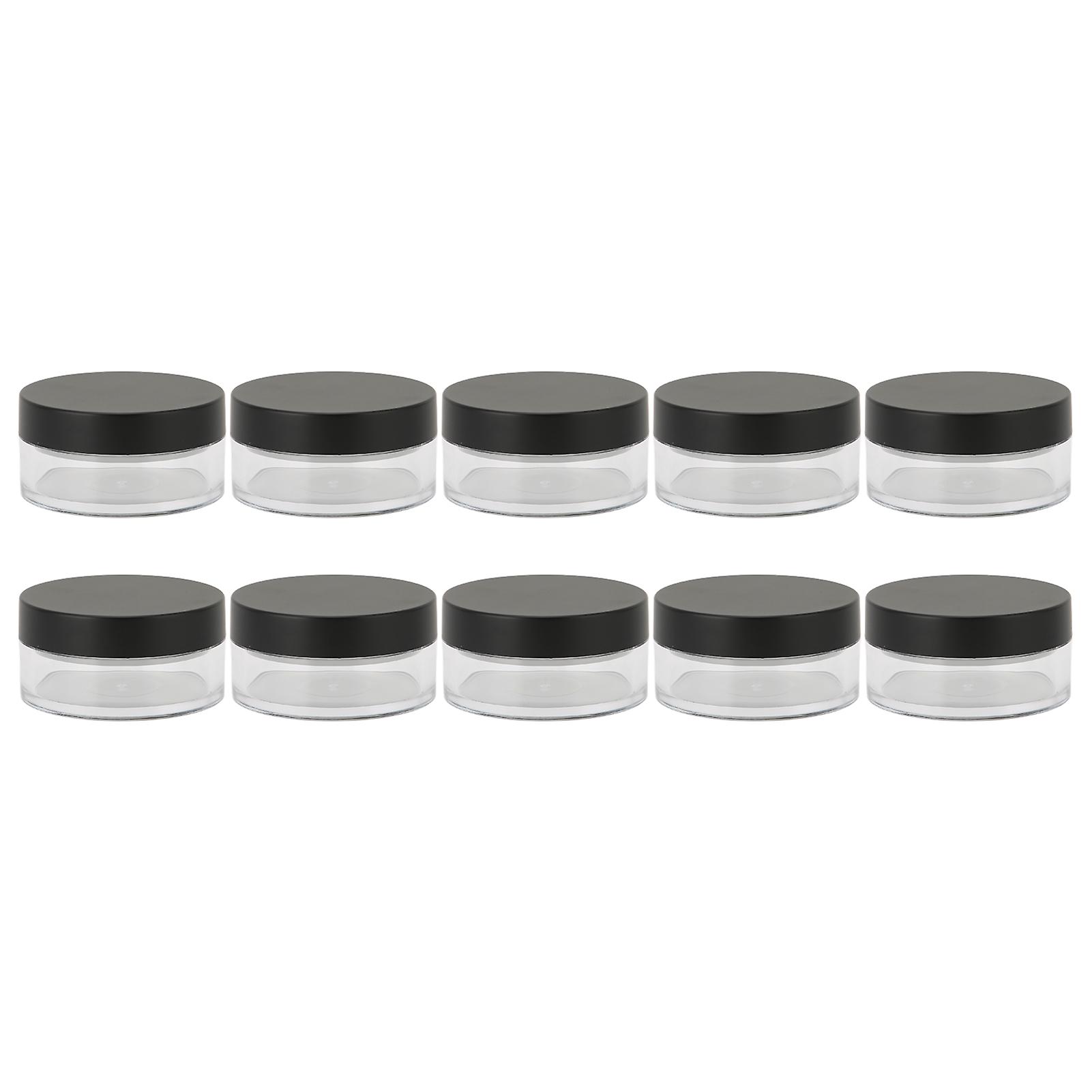 10pcs Loose Powder Jars Plastic Cosmetic Sample Containers Empty Box Circular Portable