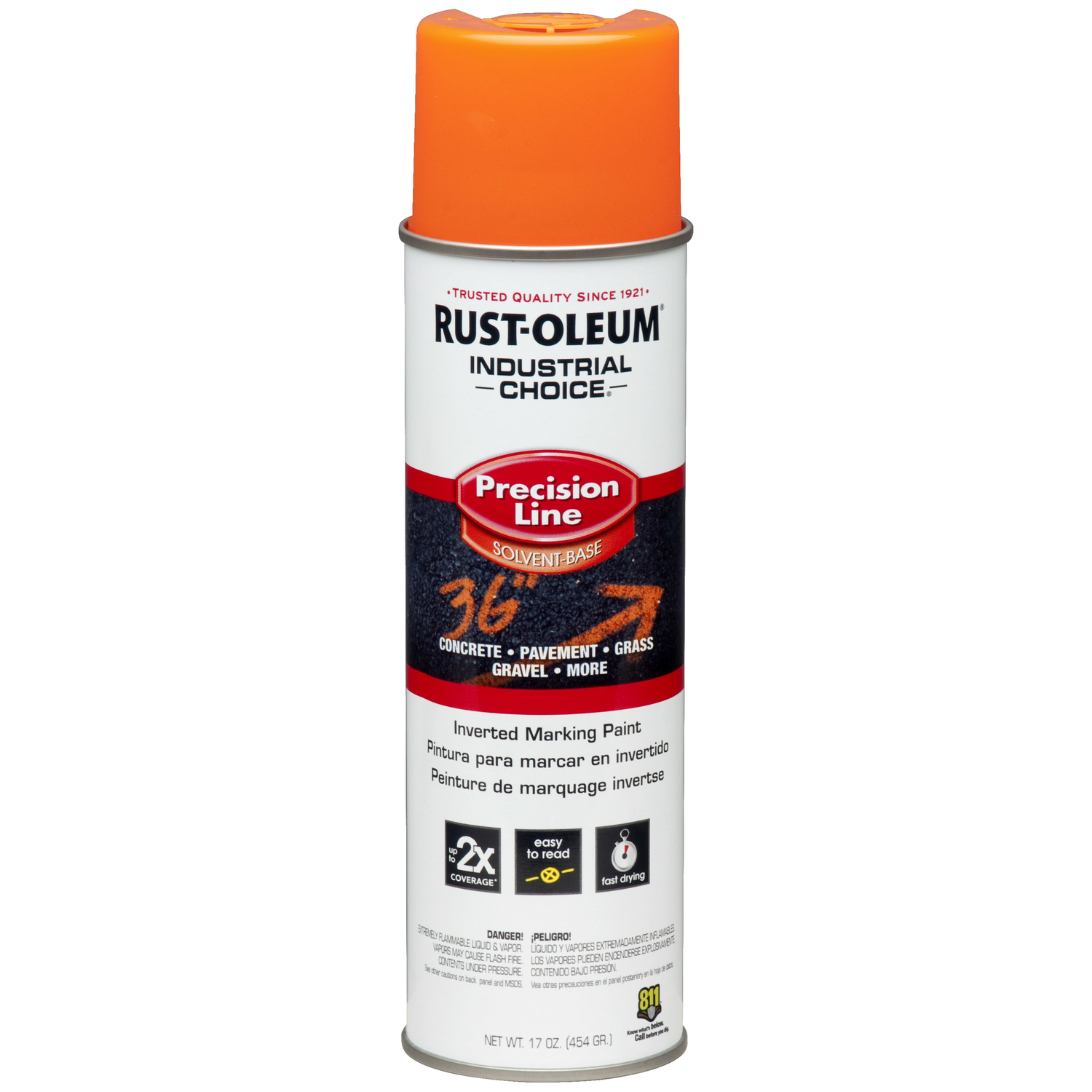 Rust-Oleum Industrial Choice Fluorescent Orange Inverted Marking Paint 17 oz