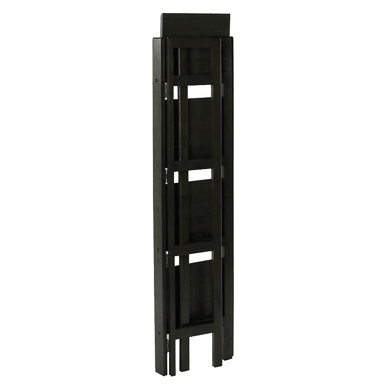 51.25 Black Elegant Terry Tall 4-Tier Folding Bookcase Shelf