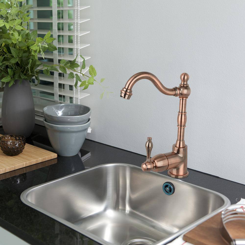 Akicon Single-Handle Deck Mounted Bar Faucet in Antique Copper AK118P1-AC