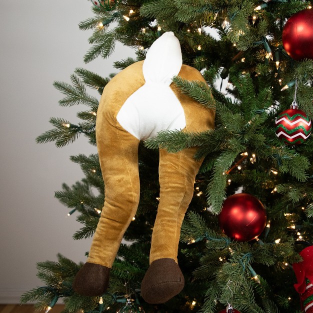 Plush Hanging Reindeer Legs Christmas Decoration