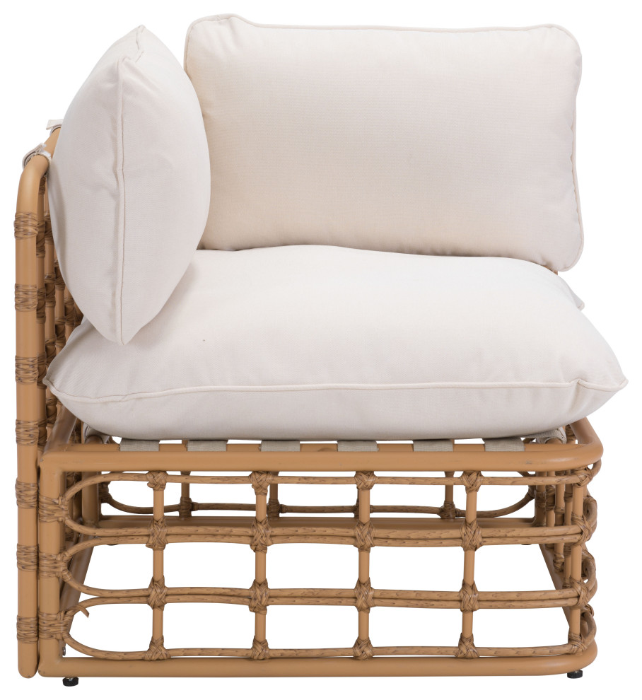 Kapalua Corner Chair  Beige  ampNatural   Tropical   Outdoor Lounge Chairs   by Zuo Modern Contemporary  Houzz