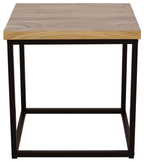 Ames Solid Wood Modern End Table in Natural and Black   Industrial   Side Tables And End Tables   by Kolibri Decor  Houzz