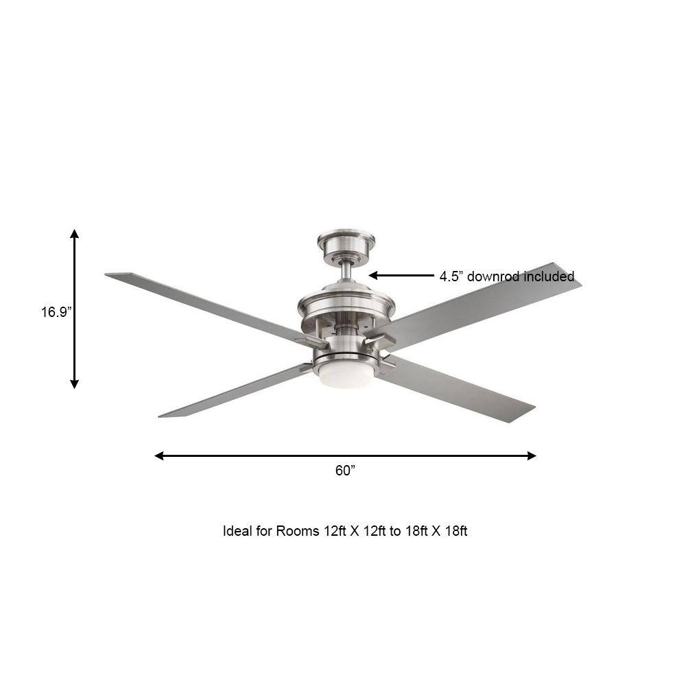 Home Decorators Collection Lincolnshire 60 in. LED Brushed Nickel Ceiling Fan with Light AM676-BN