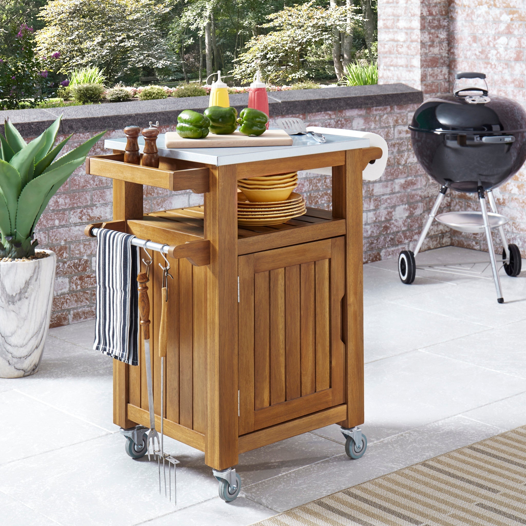 Maho Brown Outdoor Kitchen Cart