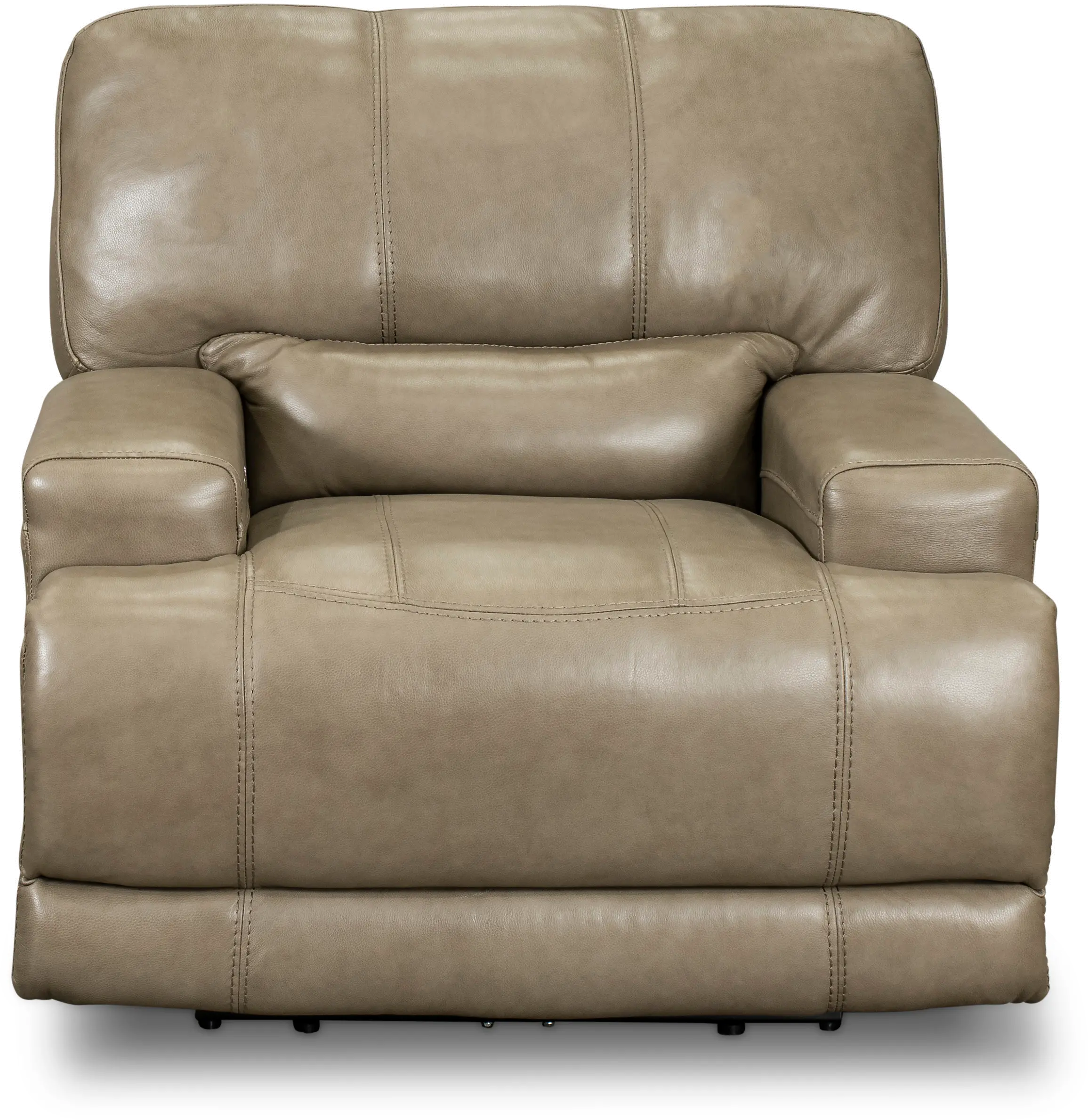 Omega Taupe Leather Power Recliner