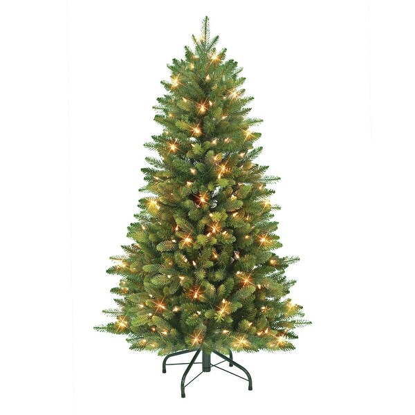 Puleo International 4.5 ft. Prelit Slim Westford Spruce Artificial Christmas Tree