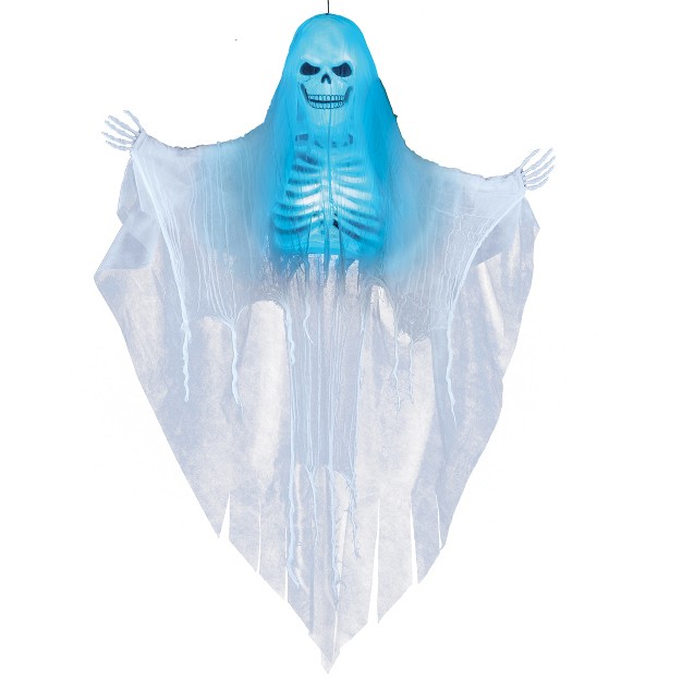 Collections Etc Sound Activated Blue Lighted Hanging Skeleton Decoration