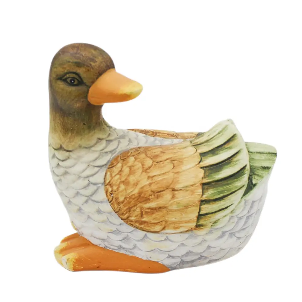 Factory custom wholesales garden animal duck ceramic garden outdoor ornament decoration