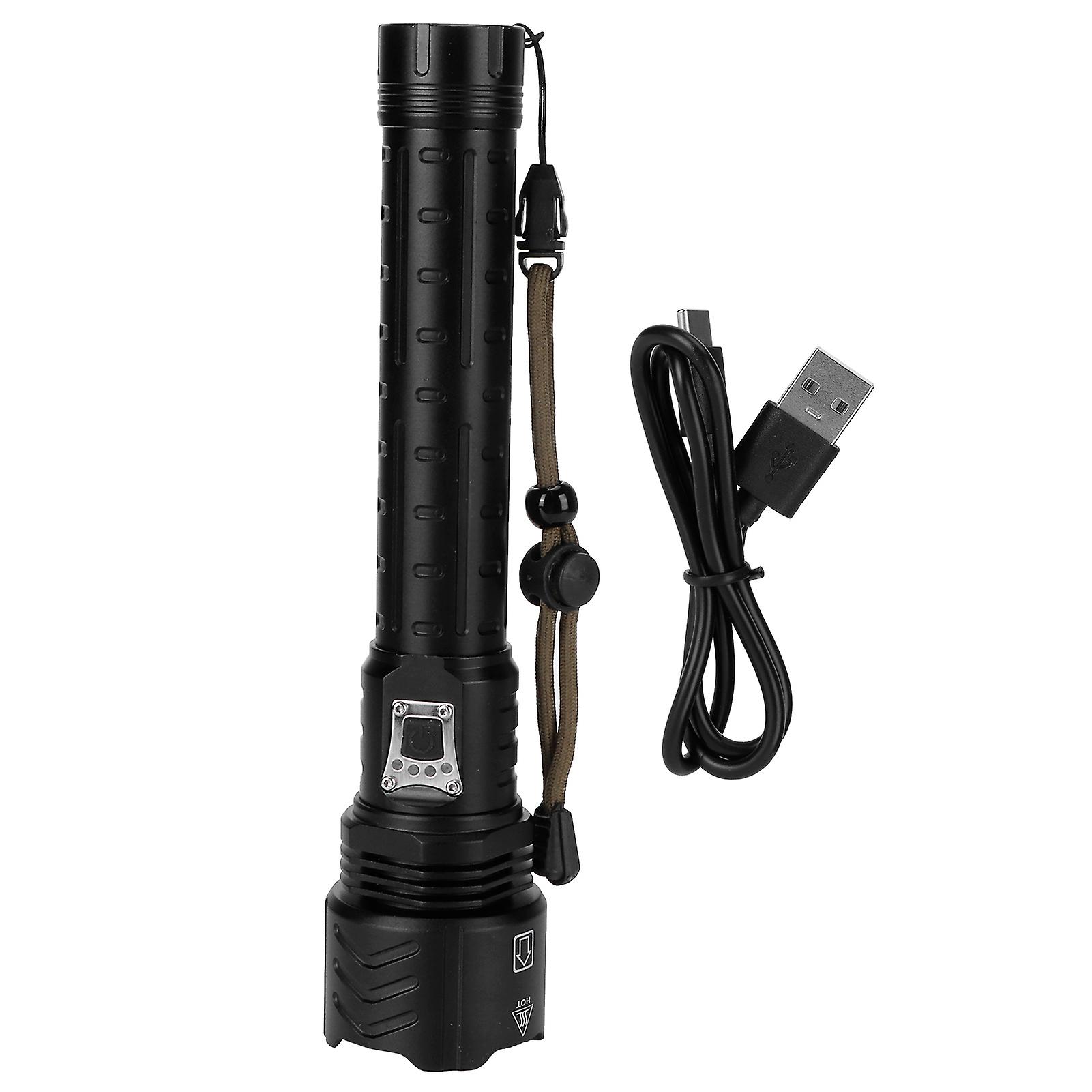 Xhp90 Telescopic Zoom Flashlight Waterproof Electric Torch Usb Charging For Outdoor Adventure