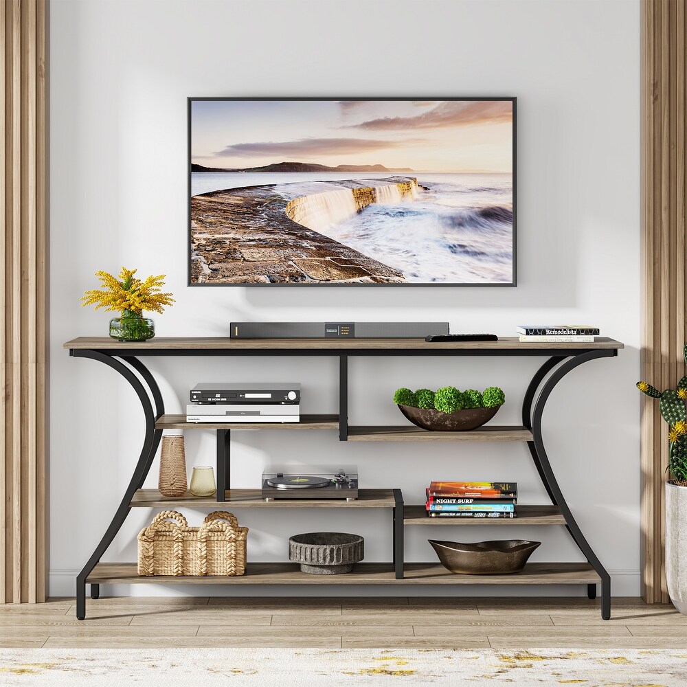 70.9 Inch Narrow Long Sofa Table with Storage Shelves