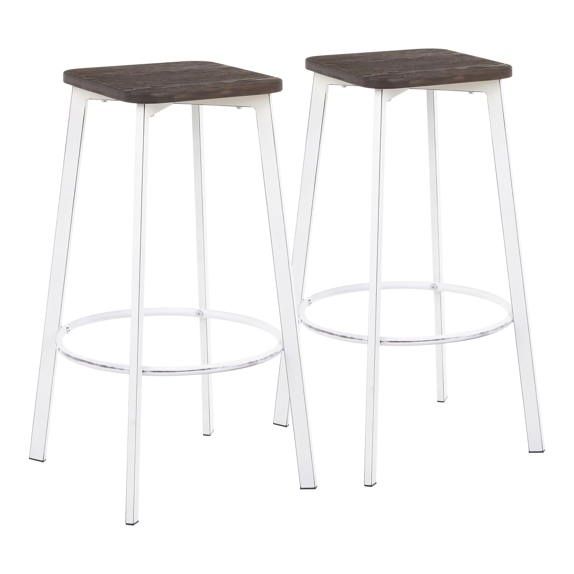 Clara 30 in. Square Backless Bar Stool - Set of 2