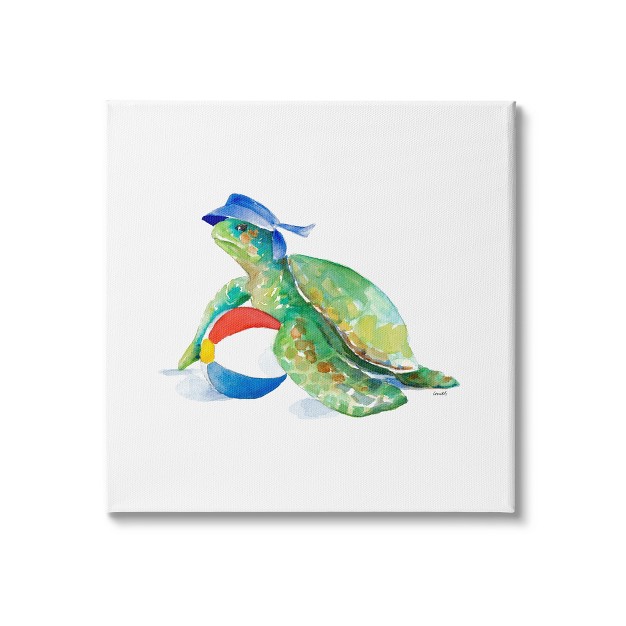 Stupell Industries Ocean Tortoise Playful Beach Ball Aquatic Turtle