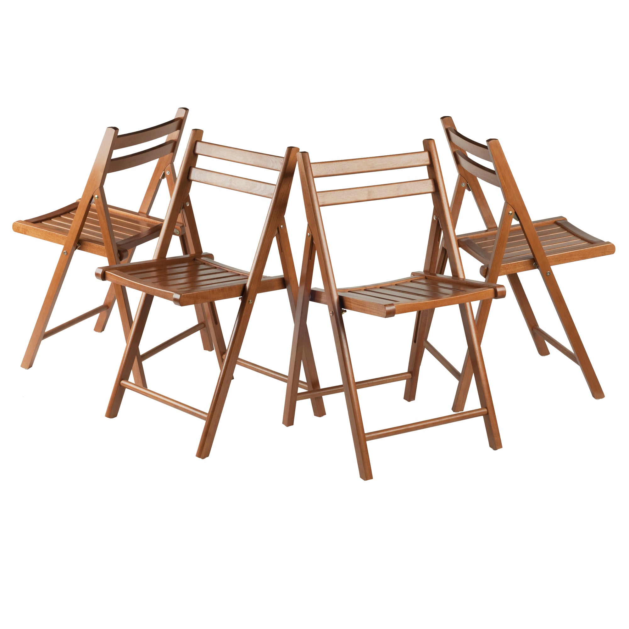 Winsome Wood Robin Folding Chair Set, Teak Finish, set of 4