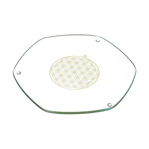 Energy tray with flower of life gold (22 cm) 1 unit