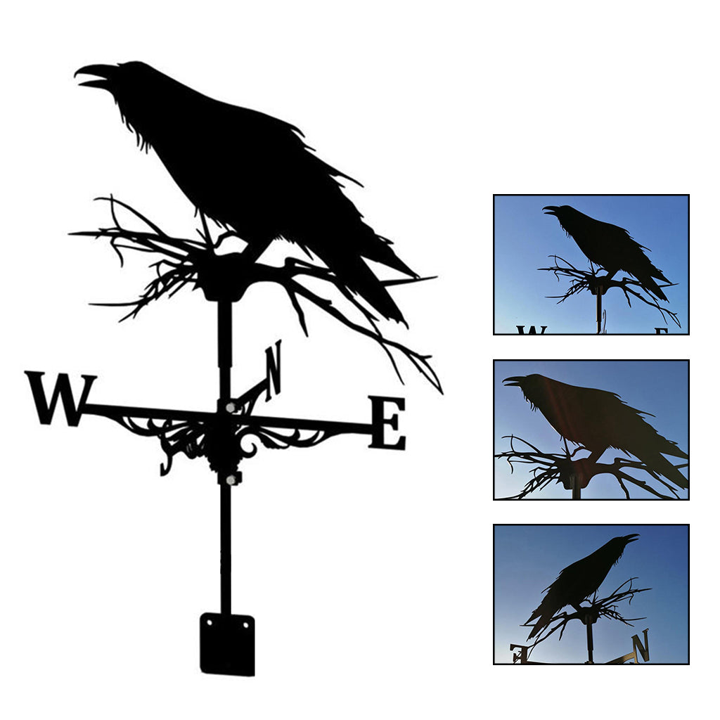 Weather Vane with Scene Garden Measuring Tool Crow