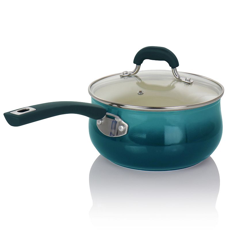 Oster Corbett 3.1 Quart Nonstick Aluminum Saucepan in Blue