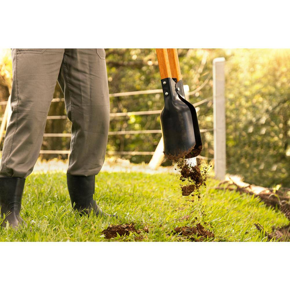 Husky 47 in. L Wood Handle Carbon Steel Post Hole Digger with Grip 77570-950