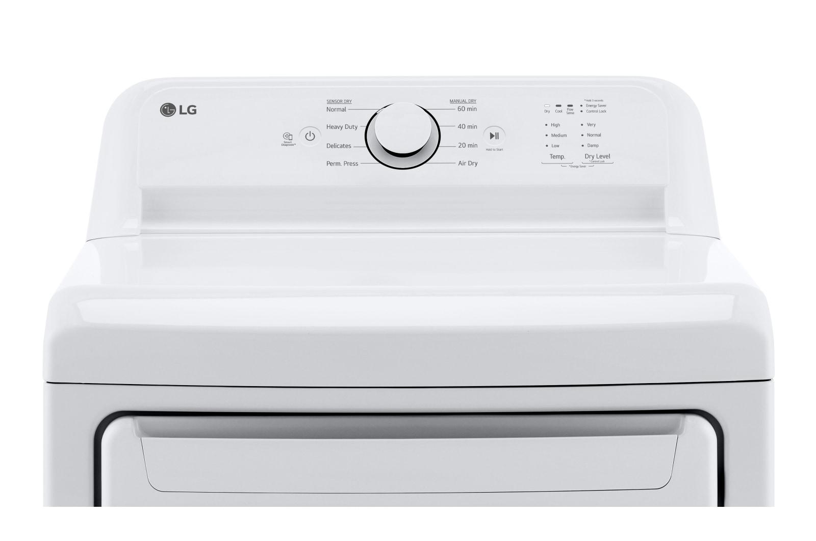 Lg DLE6100W 7.3 Cu. Ft. Ultra Large Capacity Rear Control Electric Energy Star Dryer With Sensor Dry